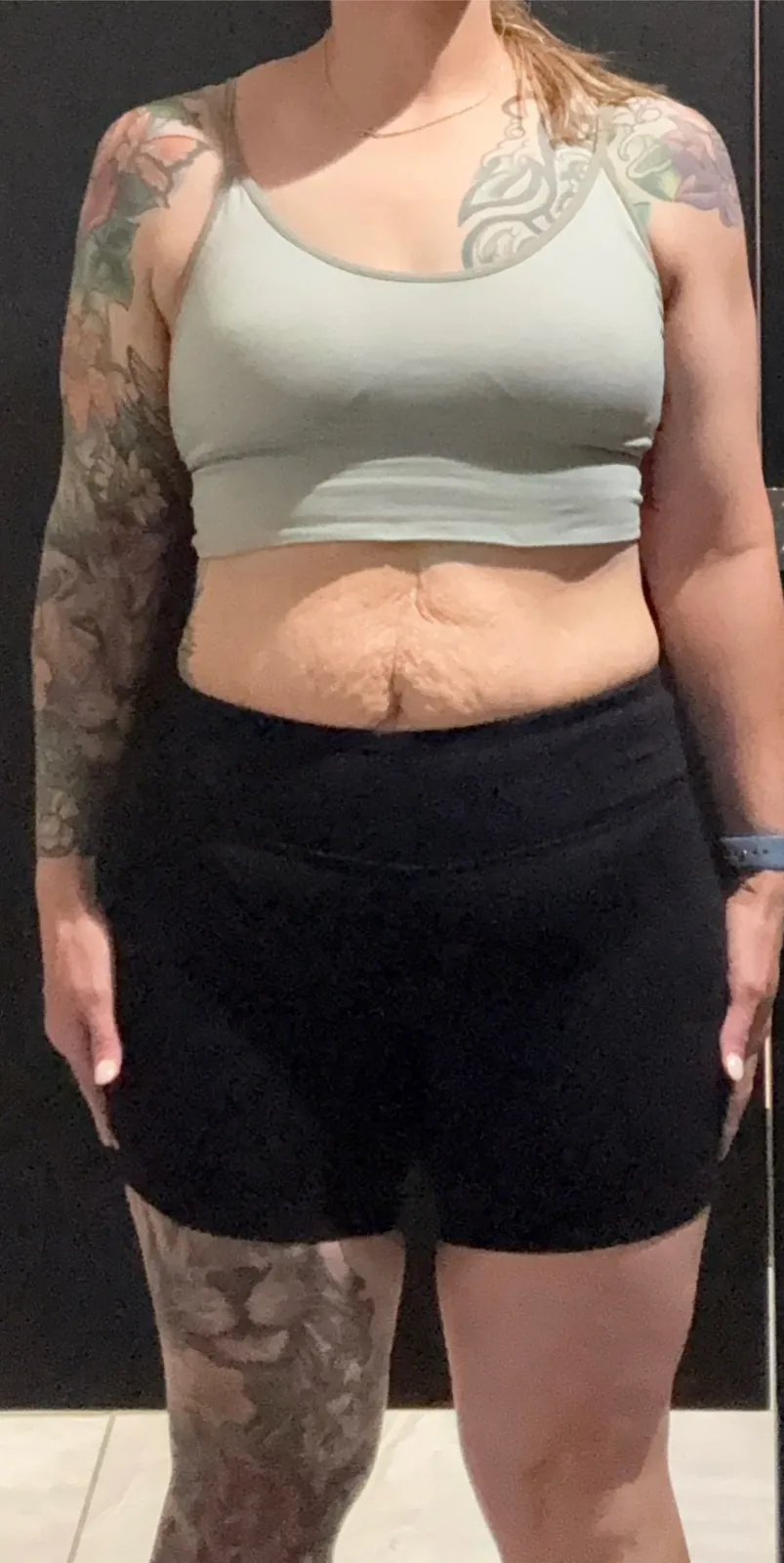 Client front view before training with Renee